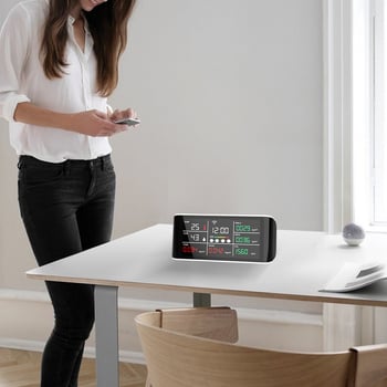 Monitor de calitate a aerului cu concentrație CO2, DM69-wifi, Tuya Wi‑Fi, alimentare USB, 400–5000 ppm, acuratețe 50 ppm ±3%