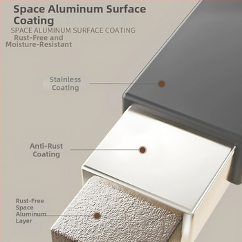 Dvoetažni metalni stolni regač za pohranu s dvostrukim aluminijskim držačima čaša, nordijski minimalistički stil