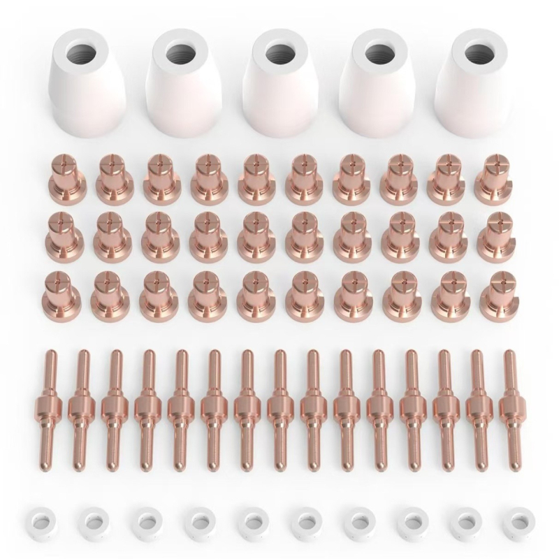 40A plazma elektróda és vágócsúcs készlet – PT-31, levegőplazma vágás, MIG120-hoz kompatibilis