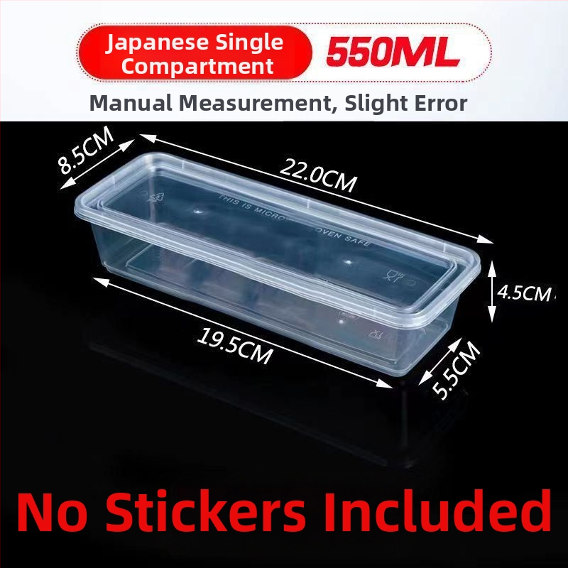 Jednokratni tanjur s tri odjeljka za umak za roštilj, japanskog stila dugački prilog, kutija za sushi za ponijeti