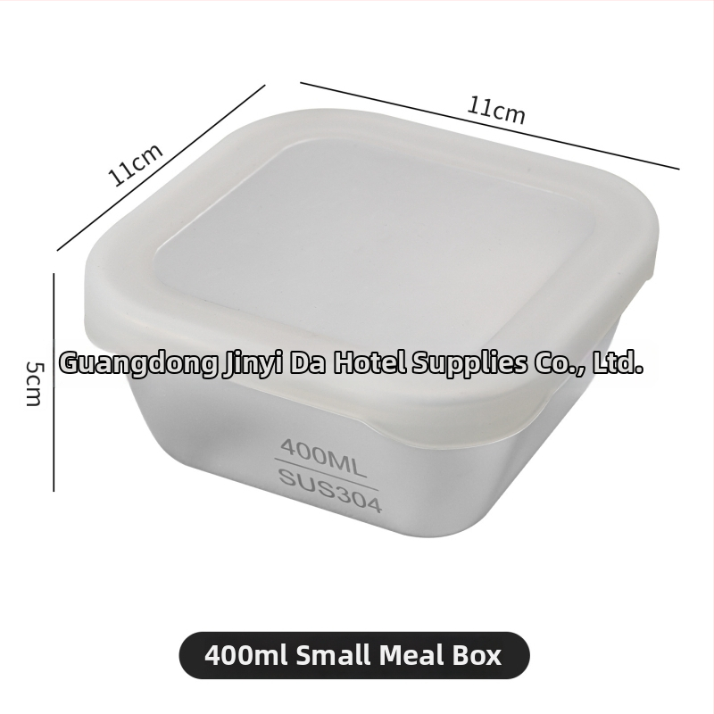 Kvadratna izolirana kutija za hranu, 301–500 ml, silikon poklopac za hranu, jednoslojna
