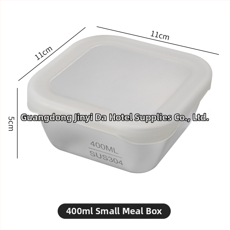Kvadratna izolirana kutija za hranu, 301–500 ml, silikon poklopac za hranu, jednoslojna