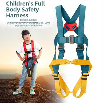 Deti bezpečnostný pás na vnútorné lezenie – kompletný pás cez telo, polyesterový pás a lano, nosnosť 15 kN, dĺžka lana akákoľvek veľkosť, ochrana proti pádu z výšky