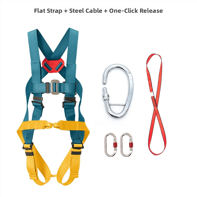 Deti bezpečnostný pás na vnútorné lezenie – kompletný pás cez telo, polyesterový pás a lano, nosnosť 15 kN, dĺžka lana akákoľvek veľkosť, ochrana proti pádu z výšky