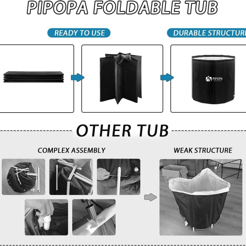 Сгъваема кофа за баня, PVC материал, за възрастни, за къпане