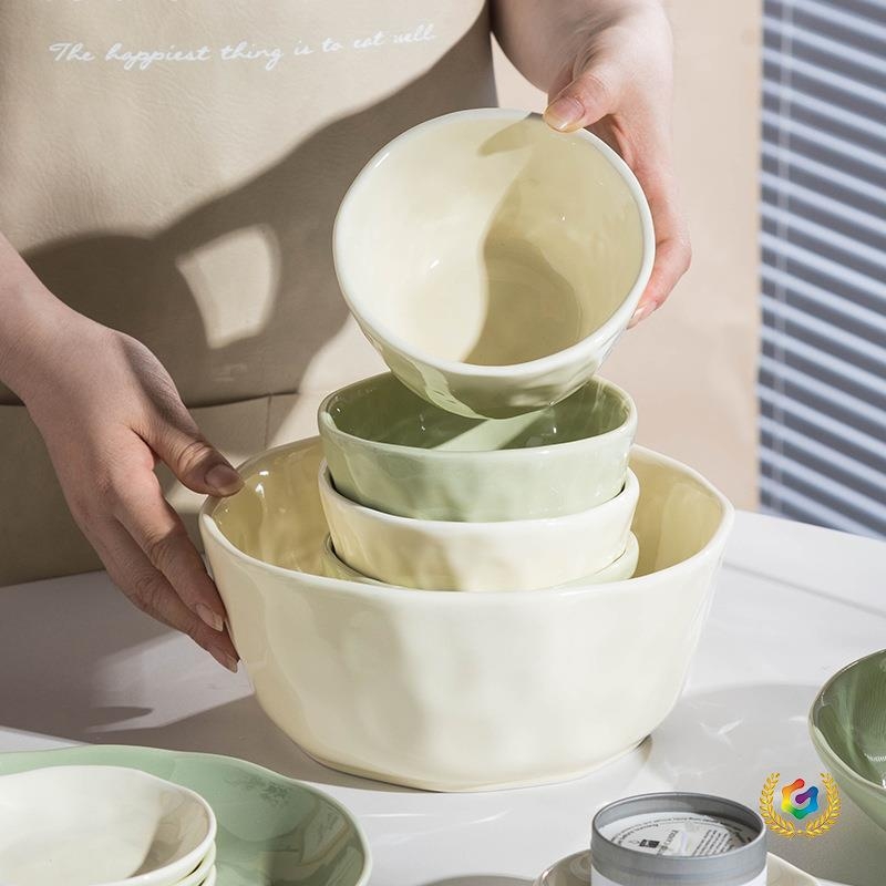 Kerámia étkészlet – Kézzel készített kínai stílusú étkészlet, tálakkal és tányérokkal, testreszabható