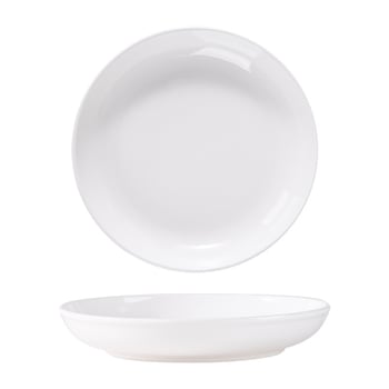 Set porculanskih tanjura za večeru, okrugli, jednobojni dizajn, moderan minimalistički stil, pogodno za mikrovalnu pećnicu