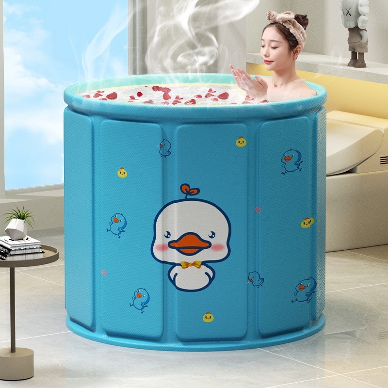 Сгъваема кофа за къпане за възрастни — PVC, сгъваем дизайн, постоянна температура, подходяща за пълно телесно потапяне