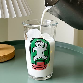 Japanski stil čašice za sake set, debeli stakleni čaše, cilindrični oblik, crtani uzorak, personalizirano printanje