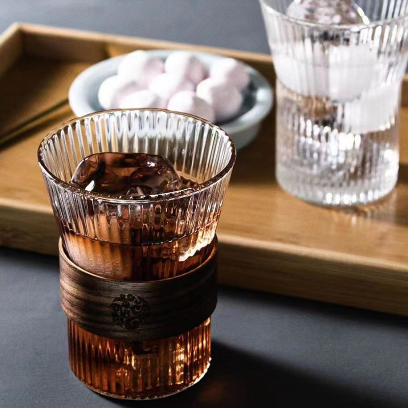 Hanfei šalice za kavu od dvostrukog stakla Soda-lime, lagani luksuzni stil, bez ručke, izolacija topline, nepravilnog oblika
