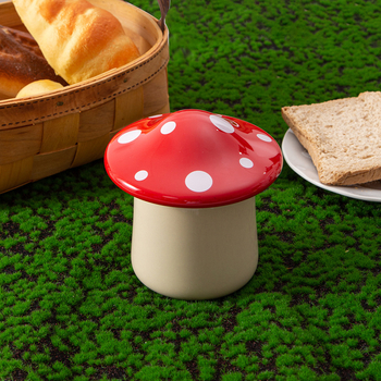 Keramička posuda za maslac s poklopcem, inspirirana gljivama, Dongyang ceramics, prilagodljiv dizajn, moderan minimalistički stil