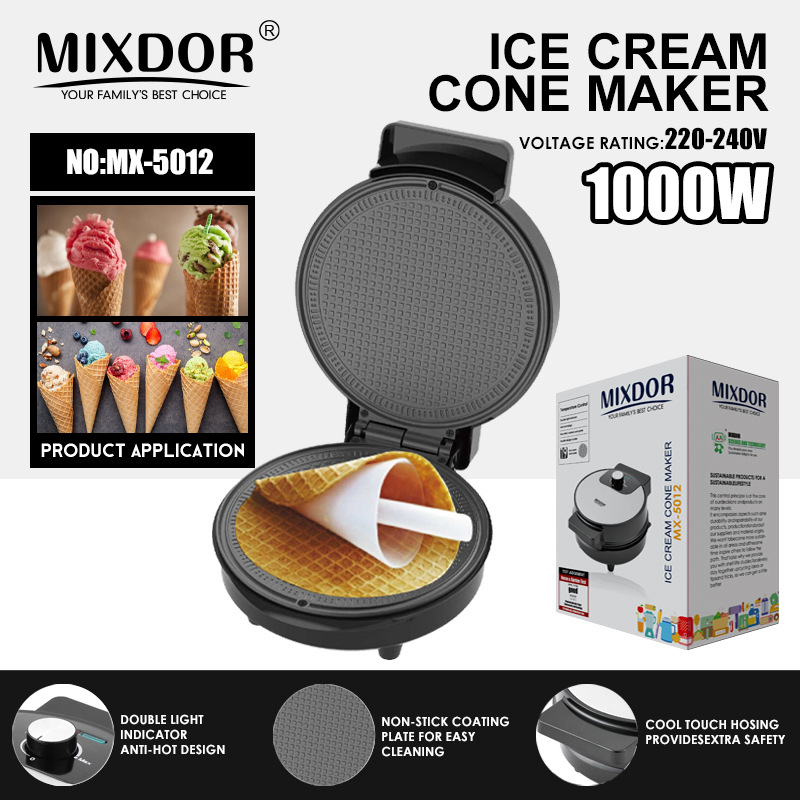 Crepe maker s dvostrukim grijanjem, nehrđajući panel, 220V, 50Hz, 1000W