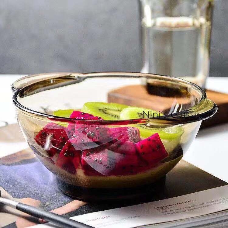 Σετ μπολ από γυαλί χωρίς μόλυβδο με καπάκια – Θερμοανθεκτικά μπολ κουζίνας για ρύζι, χυλό, σούπα, σαλάτα, ατμισμένα αυγά, λαχανικά και φρούτα