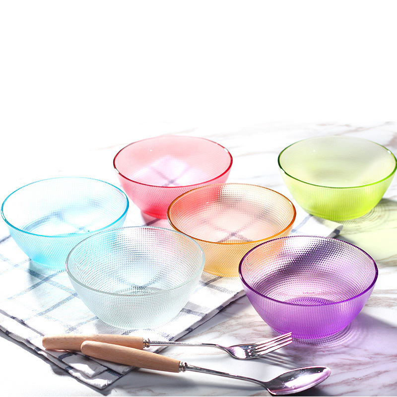 Σετ μπολ από γυαλί χωρίς μόλυβδο με καπάκια – Θερμοανθεκτικά μπολ κουζίνας για ρύζι, χυλό, σούπα, σαλάτα, ατμισμένα αυγά, λαχανικά και φρούτα