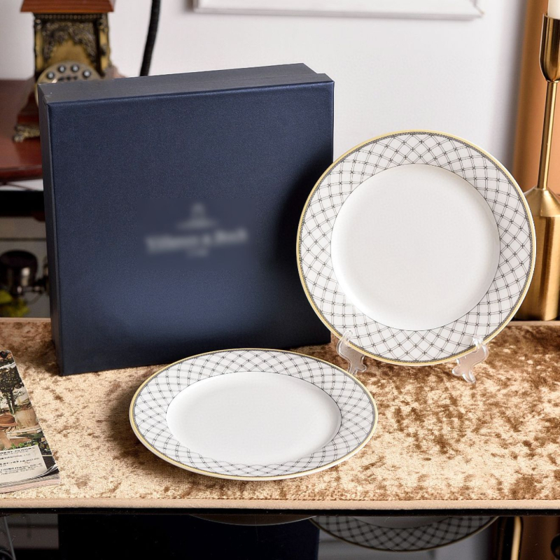 Kerámia étkészlet az asztalra: rizstál, ebédtál, nagy mély leveses tál, lapos tál, csipkés szélű mély tál, tea- és kávéscsésze; pásztor stílus, kézzel készített, testreszabható, könnyű luxus retro.