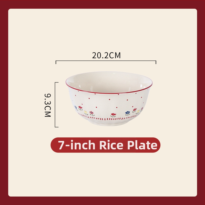 Porcelanski set za stolovanje – ojačani porcelan, pogodan za mikrovalnu pećnicu, lagani luksuzni retro stil, cvjetni uzorak, površina s glazurom u boji