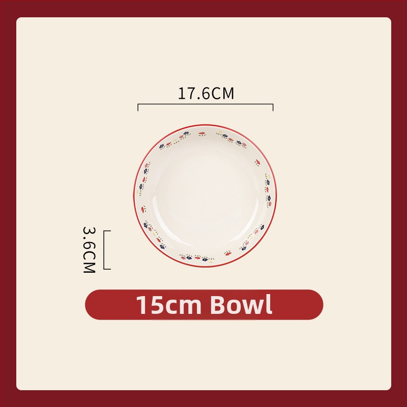 Porcelanski set za stolovanje – ojačani porcelan, pogodan za mikrovalnu pećnicu, lagani luksuzni retro stil, cvjetni uzorak, površina s glazurom u boji