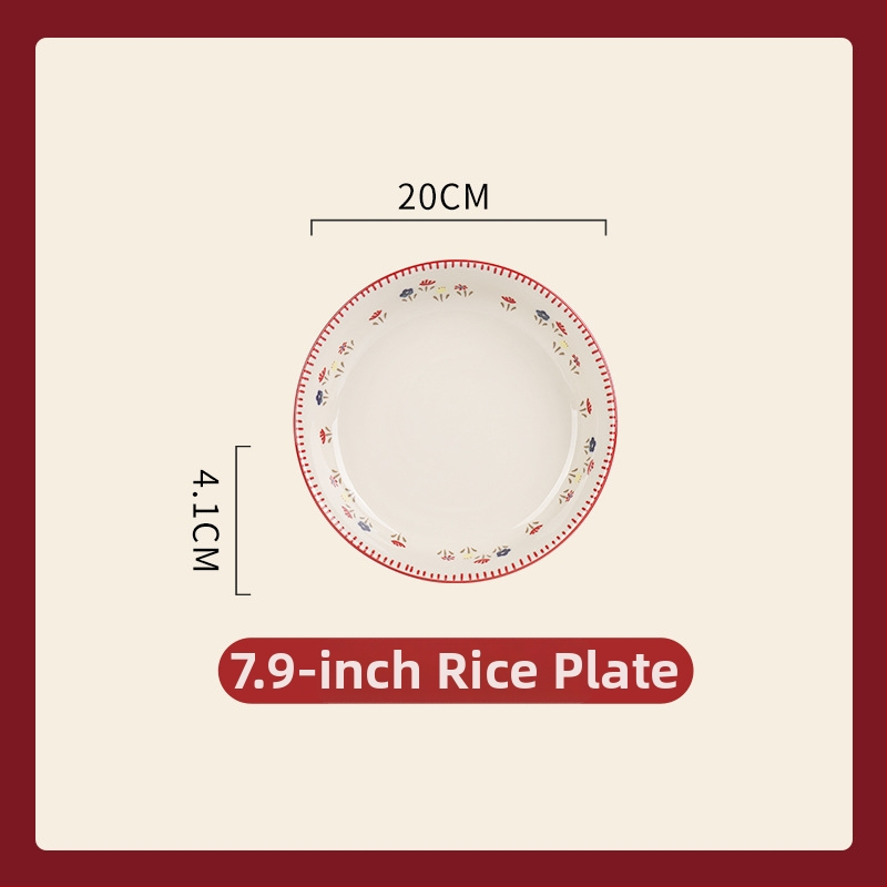 Porcelanski set za stolovanje – ojačani porcelan, pogodan za mikrovalnu pećnicu, lagani luksuzni retro stil, cvjetni uzorak, površina s glazurom u boji