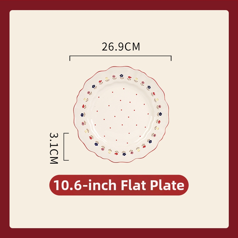Porcelanski set za stolovanje – ojačani porcelan, pogodan za mikrovalnu pećnicu, lagani luksuzni retro stil, cvjetni uzorak, površina s glazurom u boji