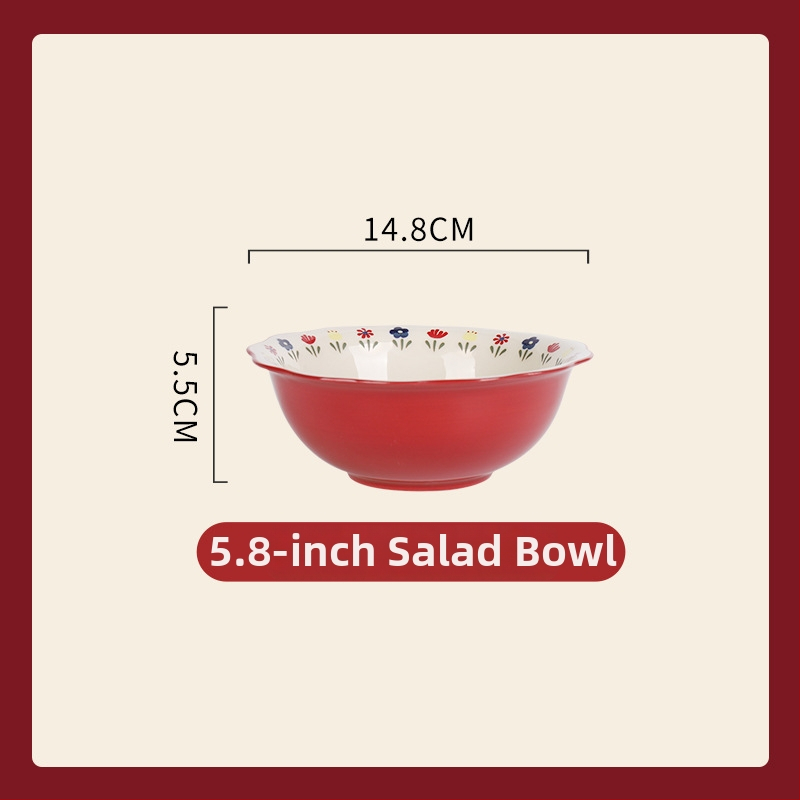 Porcelanski set za stolovanje – ojačani porcelan, pogodan za mikrovalnu pećnicu, lagani luksuzni retro stil, cvjetni uzorak, površina s glazurom u boji