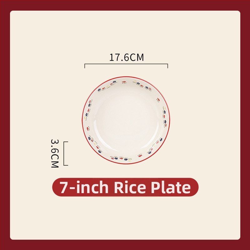 Porcelanski set za stolovanje – ojačani porcelan, pogodan za mikrovalnu pećnicu, lagani luksuzni retro stil, cvjetni uzorak, površina s glazurom u boji