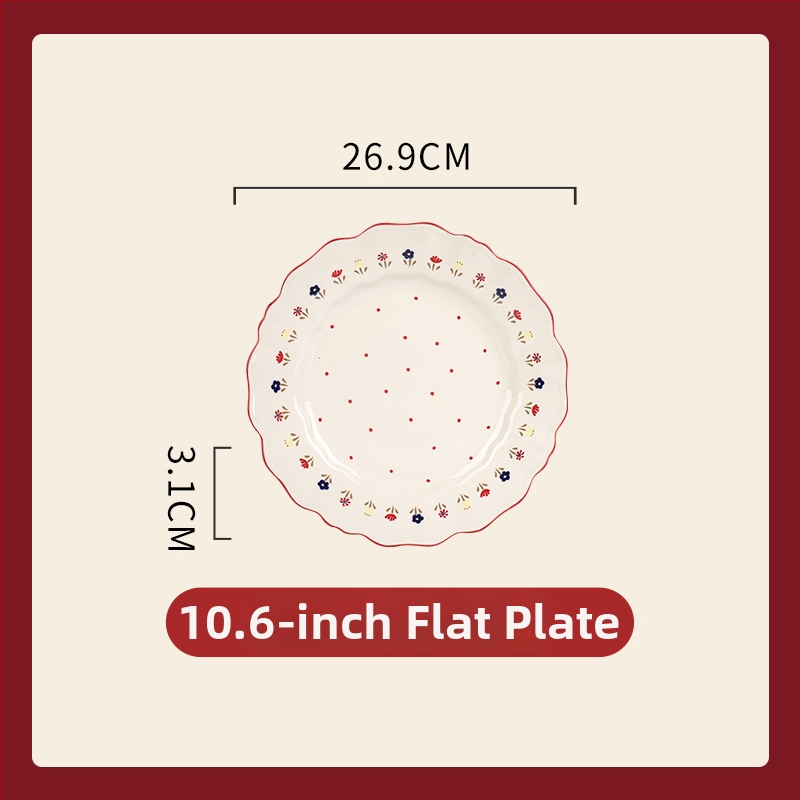 Porcelanski set za stolovanje – ojačani porcelan, pogodan za mikrovalnu pećnicu, lagani luksuzni retro stil, cvjetni uzorak, površina s glazurom u boji