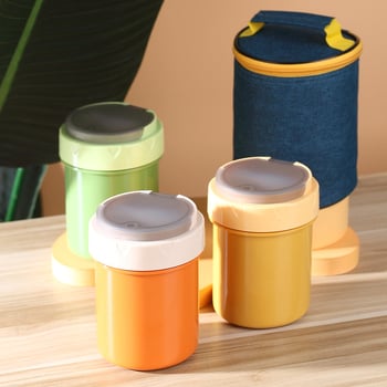 Изолиран термочаша за обяд от 304 неръждаема стомана със лъжичка, кръгла, 501–800 мл, единичен слой