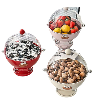 Плодова чиния за хол, пластмасова конструкция, дренажна тава, дисплей за закуски на кафе-масичка, прост стил, лансирана през 2024