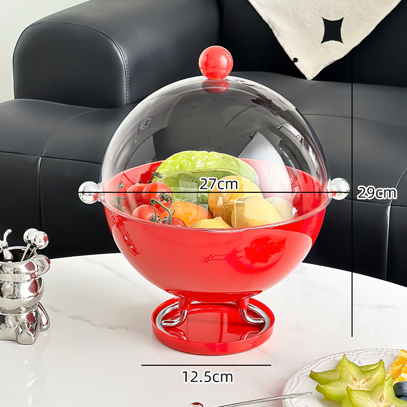 Плодова чиния за хол, пластмасова конструкция, дренажна тава, дисплей за закуски на кафе-масичка, прост стил, лансирана през 2024