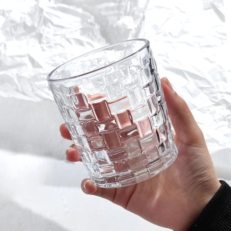Čaša za vodu od kristalnog stakla, okrugli oblik, 200 g, ručno nacrtani motiv, moguć tisak logotipa
