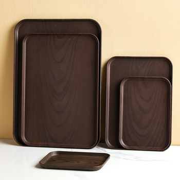 Pravokutni plastični pladanj za čaj s imitacijom drveta, za šalice i čajne setove