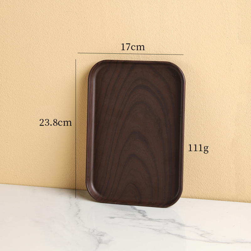 Pravokutni plastični pladanj za čaj s imitacijom drveta, za šalice i čajne setove