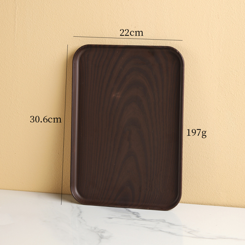Pravokutni plastični pladanj za čaj s imitacijom drveta, za šalice i čajne setove