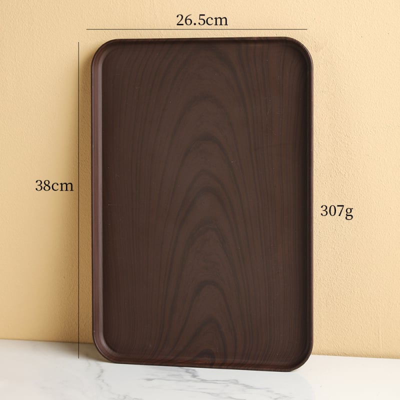 Pravokutni plastični pladanj za čaj s imitacijom drveta, za šalice i čajne setove