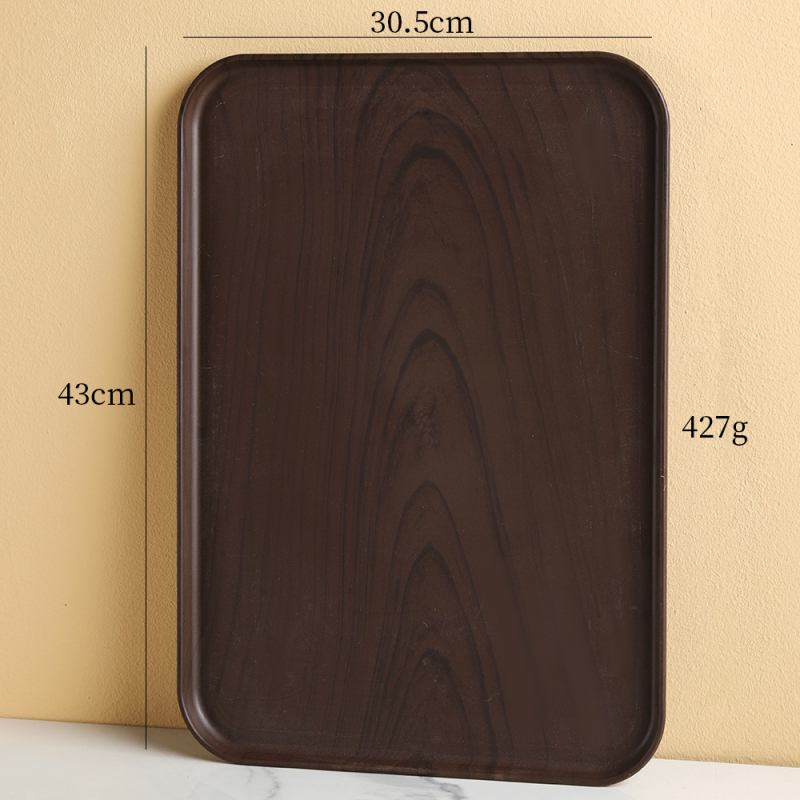 Pravokutni plastični pladanj za čaj s imitacijom drveta, za šalice i čajne setove