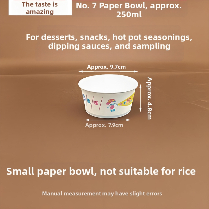 Jednorazová kruhová papierová misa číslo 7, na zmrzlinu, dezerty a namáčacie omáčky