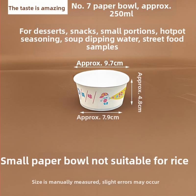 Jednorazová kruhová papierová misa číslo 7, na zmrzlinu, dezerty a namáčacie omáčky