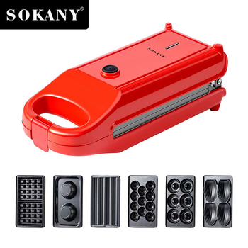 Sokany 836 Stroj za doručak, 6-in-1 multifunkcionalni, 700W, 220V, kućište od nehrđajućeg čelika, mehaničko upravljanje