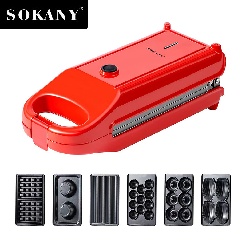 Sokany 836 Stroj za doručak, 6-in-1 multifunkcionalni, 700W, 220V, kućište od nehrđajućeg čelika, mehaničko upravljanje