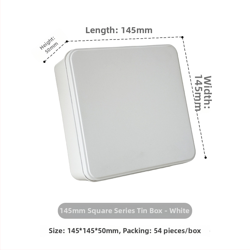 Štvorcová kovová krabička na sušienky s UV tlačou, svadobná krabička na sladkosti, prispôsobiteľná