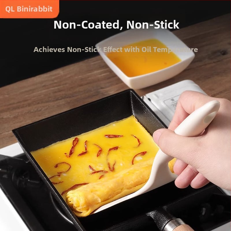 Lijevani Tamagoyaki tiganj od lijevanog željeza, neprijanjajuća površina, model DZ587, dubina 3 cm, težina 0,9 kg, pogodan za plinske i indukcijske ploče