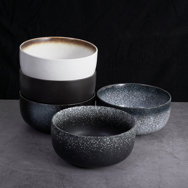 Japanska keramička zdjela za juhu, retro stil, porcelanska zdjela za rezance i salatu, velika okrugla zdjela, mikrovalna sigurna, glazirana