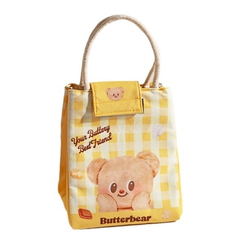 Θερμαινόμενη τσάντα γεύματος με μόνωση - φορητή, μόνωση από αλουμινιοφύλλο, μοντέρνο μινιμαλιστικό στυλ, σχέδιο αρκούδας σε καρτούν