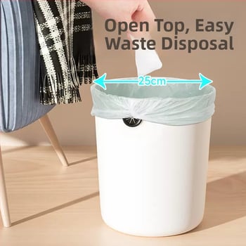 Plastový odpadkový kôš, valcovitého tvaru, bez veka, 12 L, na domácnosť