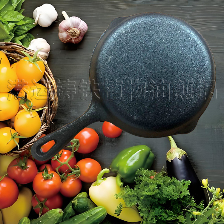 Kružna tava od lijevanog željeza, ne lijepi se, 1,9 kg, dubina 3,5–5 cm, kompatibilna s plinom i indukcijskom pločom, kućna upotreba