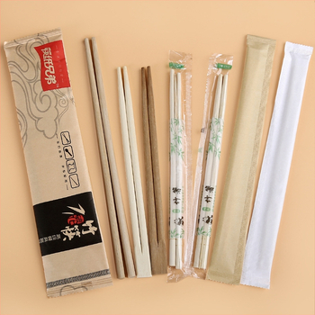 Jednorazový bambusový súbor príborov pre reštaurácie — štyri v jednom: lyžička a paličky, samostatné bambusové paličky, možnosť prispôsobenia