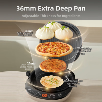 JK30-GK535Pro elektromos palacsinta sütő tálca – egyoldali fűtés, 1500 W, 220 V, mély tál 3,6 cm