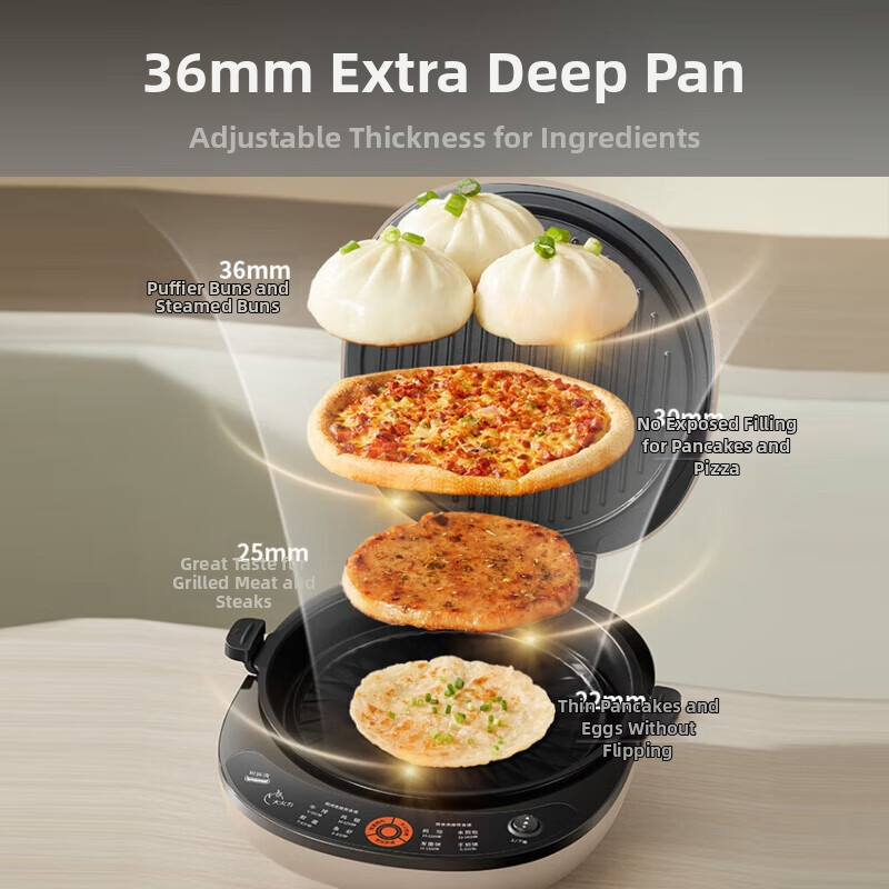 JK30-GK535Pro elektromos palacsinta sütő tálca – egyoldali fűtés, 1500 W, 220 V, mély tál 3,6 cm