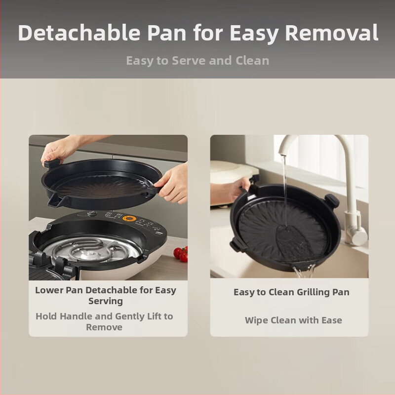 JK30-GK535Pro elektromos palacsinta sütő tálca – egyoldali fűtés, 1500 W, 220 V, mély tál 3,6 cm