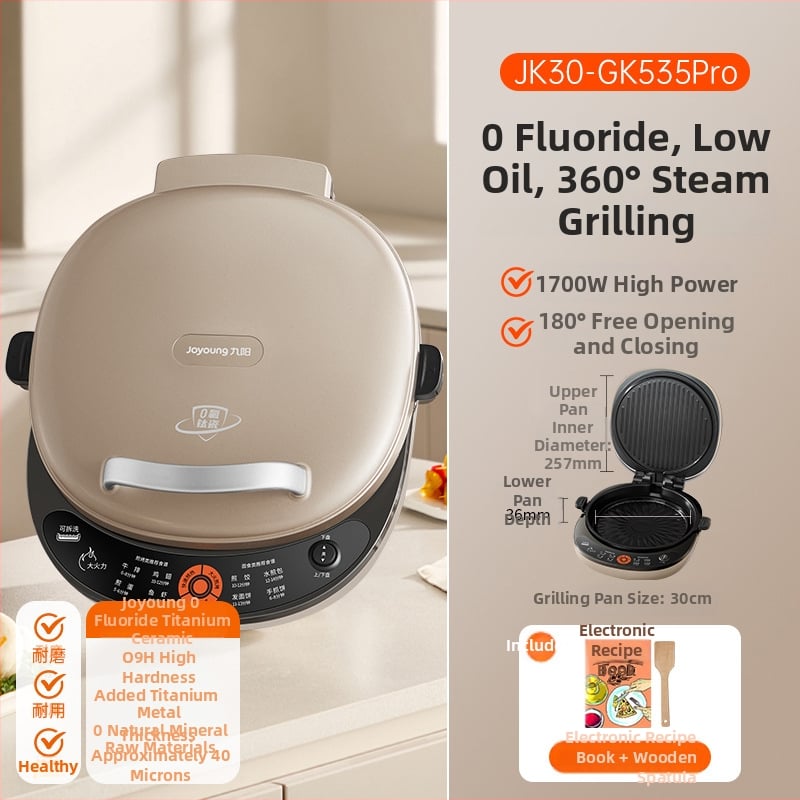 JK30-GK535Pro elektromos palacsinta sütő tálca – egyoldali fűtés, 1500 W, 220 V, mély tál 3,6 cm